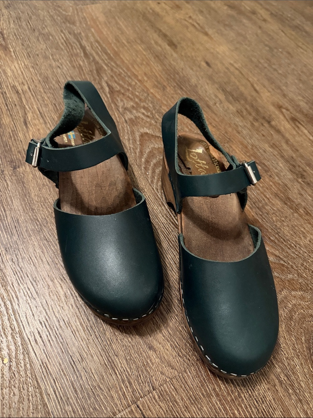 Lotta From Stockholm Black Leather Mary Jane Moccasins